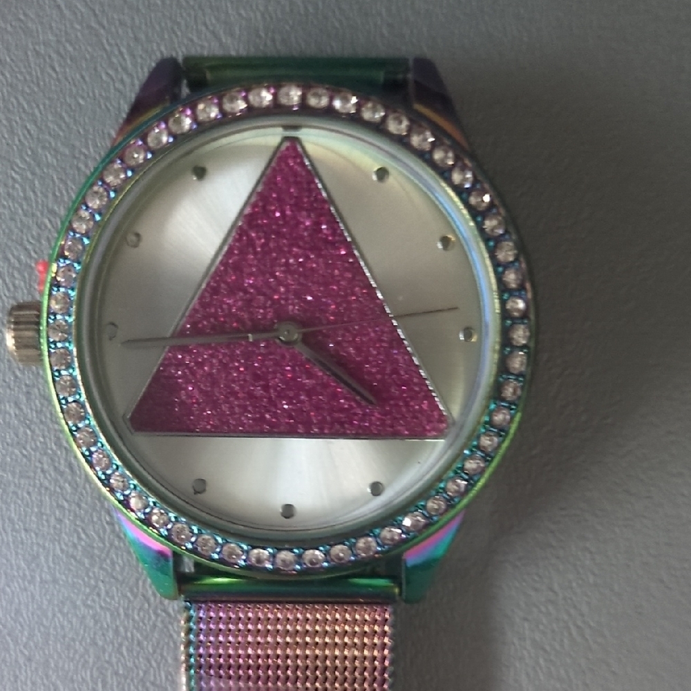 Pink and Green Glitter Watch
